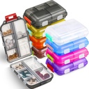 Meekoo 8 Stücke Reise Pille Organizer Tasche Tragbare Pille Case Täglich Container Kleine Container Medizin Reisen mit 10 Komponenten für Geldbeutel Fischöl Medizin (Multicolor)
