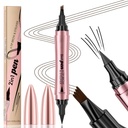 Q710 2in1pen,4-Tip Brow Pen&Eyeliner,Dcuble-ended Design,wild Augenbrauen Make-up,Mikrobrauen Stift, wasserdicht,Soft nib,With ein glatter Schlaganfall(2#Dark Brown)