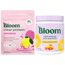 Bloom Raspberry Lemonade Clear Protein and Sour Peach Ring Pre Workout Bundle