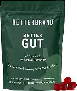 Betterbrand Better Gut Gummy - Probiotics Supplement für Gut Gesundheit, Verdauungsunterstützung, Immunität und Knochengesundheit mit 2,5 Milliarden CFUs - Wassermelonen Geschmack (30 Tage Versorgung)