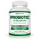Arazo Nutrition Probiotic 40 Billion CFU - Regal Stabil mit Präbiotika und Acidophilus - Stabile Potenz bis zur Ausdauer – Zeitverzögerung Freisetzung Probiotika