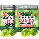 OH MY CHEWY Magnesium + D3K2 Gummies Bundle – 2 Bottles (60 Each) – Apple Kiwi