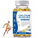 Calcio D3 K2 B12 Softgels, Calcium 2000mg with d3 & k2, Suplemento de Calcio, Strengthen Bones and Teeth, Boost Energy, Non-GMO, 120 Softgels