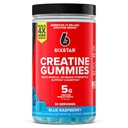 Six Star Sugar-Free Creatine Gummies for Men & Women - Pre & Post Workout Creatine Monohydrate Gummy for Muscle Building & Strength, Lean Muscle Gains & Recovery - Blue Raspberry, 30 Servings
