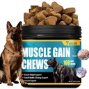 Dog Muscle Gain Power Chews-Canine Weight Gainer Formula,High Protein,Multivitamins,Overall Health & Energy,Immune Support,Muscle Building Supplement for Puppies,Adult & Senior Dogs-Chicken