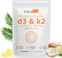 Vitamin D3 K2 Supplement Softgel,2-in-1 Micro Ingredients Vitamin D3 10000 IU + 200 MCG Vitamin K2,Koconut Oil Softgels,GVOfrei, Supplement Softgel (120Pcs)