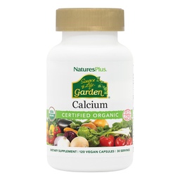 NaturesPlus Quelle des Lebensgartens zertifiziertes organisches Kalzium mit AlgaeCal - 1000 mg, 120 Vegan Kapseln - Pflanzenbasierte Knochengesundheitsunterstützungsergänzung - Vegetarisch, Glutenfrei - 30 Portionen