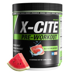 ATHLEAN-X X-CITE Pre-Workout Supplement - Boost Energy, Endurance, and Focus with Natural Ingredients - Jolly Watermelon Pucker