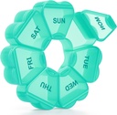 Große wöchentliche Pille Organizer, Pille Box 7 Tage, KAPENS Tägliche Vitamin-Fall große Kapazität Komponenten, Pillenbehälter für Fischöl Medizin Ergänzungen, Grün