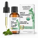 Wild Oregano Oil Organic - 100% reines und unverdünntes Bio-Wild Oregano-Öl mit 86-90% Carvacrol, Immununterstützung - Pflanzenbasiert, Kräuterergänzung - Vegan, Non GMO, Glutenfrei, 1fl.oz/30ml