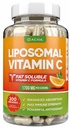 DACHA Natural Liposomal Vitamin C - 1700mg, 200 Kapseln, Immunsystem & Collagen Booster, Hohe Absorption Fett löslich VIT C, Gepuffert, Haut Vitamine, Vegeterian, Vegan