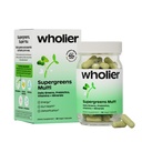 wholier Supergreens Multi Capsules, Organic Microgreens, Daily Greens, Prebiotics, Vitamins & Minerals, Multivitamin for Men & Women for Gut Health and Energy Support, Vegan, Gluten Free, 60 Capsules