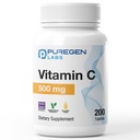 Puregen Labs Vitamin C 500 MG Supports a Healthy Immune System & Antioxidant Protection | Non-GMO | Gluten Free - 200 Tablets