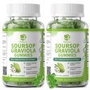 (2 Pack) Soursop Graviola Gummi - Soursop Blätter Extrakt w/Vitamin C, Zink & Ganze natürliche Nahrung für Immunität, Leber, Zzz & Antioxidans, Glutenfrei, Vegan, 120 Gummies