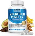 Lumine Organics Magnesium Complex Supplement 1000mg- Advanced 8-in-1 Magnesium Blend - Glycinate, Citrate, Malate, Taurate etc.– High Absorption Formula – Non-GMO– 90 Capsules (1PCS)