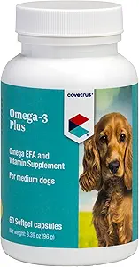 Omega-3 e vitamina Supplemento Softgel Capsules Medium Dog, 31-60 libbre 60 ct
