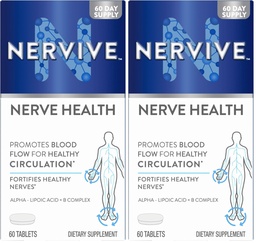 Nervive Nerve Health, Alpha Lipoic Acid, Fortify Nerve Health, Healthy-Function, Healthy Blood Circulation, Supplement, Tablet, 60 Tablets, (Pack of 2)