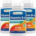 Best Naturals Vitamin B6 25mg, 120 Tabletten (120 Count (Pack von 3))