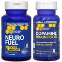 NATURAL STACKS NeuroFuel Nootropic + Dopamine Brain Food Bundle - Unterstützt Gedächtnis, Motivation & Fokus* - 135 Gesamtkapseln