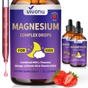 Magnesium Drops for Kids,Magnesium Glycinate Liquid for Children's Supplement with Vitamin D3 K2 B12&B6,Omega 3,L-theanine,Lemon Balm for Sleep,Relaxation,Calm,Focus(4 Fl Oz (Pack of 2))