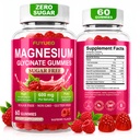 Magnesium Glycinate Gummies, Sugar Free Magnesium Supplement for Men & Women, Supports Relaxation, Gentle on Stomach, Chewable, Raspberry, 60 Count (Pack of 1)
