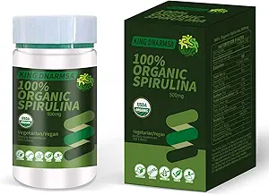 Zertifizierte 100% Bio Spirulina Tabletten 500mg,300 Count,Rich in Beta-Carotene (Vitamin A) und B-12 mit natürlich vorkommenden GLA,Vega Non-GMO-Superfood Supplement