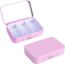 2Pack Pille Box 3 Compartment Pille Case,Portable Metall Reise Pille Box mit Spiegel für Medizin, Vitamine,Fish Oil und Ergänzungen,Portable Pille Box für Tasche oder Geldbörse (Pink)