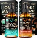 NUTRAHARMONY Organic Lions Mane & Vitamin D3 K2 Drops