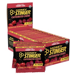 Honey Stinger Cherry Cola Caffeinated Energy Chew, Gluten Free, mit Koffein, für Übung, Laufen und Performance, Sporternährung für Home & Gym, Pre und Mid Workout, 12 Pack, 23.2 Unze