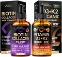 NUTRAHARMONY Liquid Biotin Collagen & Organic Vitamin D3 K2 Drops