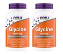 NOW Foods Glycine 1000mg, Free-Form Pharmaceutical Grade, Neurotransmitter Support*, Promotes restful Sleep*, Gluten Free, Vegan, Kosher 200 Vegetarian Capsules (Pack of 2)