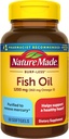 Natur gemacht Burp Weniger Fischöl Omega 3 Ergänzungen, 1200 mg Softgels, EPA DHA Omega 3 Fischöl Ergänzungen für gesunde Herzunterstützung, 60 Softgels, 30 Tage Versorgung
