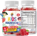 Magnesium Gummies for Kids & Adults - 100mg - Calm Magnesium Chews - Magnesium Citrate Chewable Supplement for Mood & Muscle Support - Citrato de Magnesio para Niños - 60 Gummies