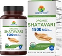 Brieofood Organic Shatavari 1500mg, 45 Servierungen, Vegetarisch, Glutenfrei, 90 vegetarische Tabletten
