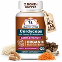 Cancer Sciences Cordyceps Mushroom Supplement Kapseln - 1.500mg Bio Pilz-Komplex für Wellness, hohe Potenz 40% Beta-Glucans, Immununterstützung Ergänzung für Energie & Stamina Booster, 120 Zähler