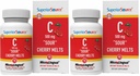 Superior Source Vitamin C 500 mg Sour Cherry Melts - Daily Vitamin Supplement Supports Immune Health - Vitamin C Formula Aids Cell Health - 90 Sublingual Dissolving Tablets (Pack of 2)