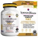 Korean Skincare, Skin Nail Hair Complete, Biotin with Folate, Magnesium, Vitamins, 60 Capsules (1)