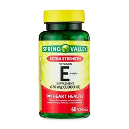 Vitamin E 670mg (1,000 IU) Extra Strength – 60 Softgels, Natural d-Alpha Vitamin E Supplement, Daily Vitamina E 1000 IU for Wellness (Pack of 1)
