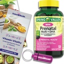 Choice Bundle Spring Valley Prenatal Multi + DHA Complete Multivitamin Multimineral Supplement Mini Softgels 120 Ct Plus Vitamin Guide & Pill Container (3 Items)!