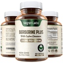 Vegan Labs Berberine HCL 1200MG mit Bio Ceylon Cinnamon- 180 Vegan Kapseln- Unterstützt Gesamtgesundheit und Immunsystem