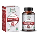 Just Jaivik Organic Manjistha Tablets - A Dietary Supplements - 750 mg (Pack 90 Organic Tablets) | for Most Useful in Skin & Nature's Blood Cleanser