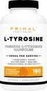 Primal L-Tyrosin Kapseln (180 Kapseln / 500 mg pro Servierung) | Tyrosin Aminosäure Supplement