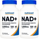 Nutricost NAD+ Supplement 1,000mg per Serving,120 Capsules (Nicotinamide Adenine Dinucleotide) - 60 Servings, Gluten-Free, Vegan (Pack of 2)