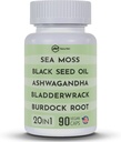 Schwarzes Seed Öl 3000mg Sea Moss 3000mg Ashwagandha 1000mg Turmeric 1000mg Burdock 1000mg Bladderwrack 1000mg & Elderberry Manuka Chlorophyll Dandelion Yellow Dock - (90 Kapseln Pack von 1)