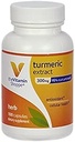 Der Vitamin Shoppe Turmeric Extract 300mg, Standardisierte Kräuter, die zelluläre Gesundheit und liefert Antioxidantien Vorteile mit 95% Curcumin und 65mg Calcium (100 Kapseln)