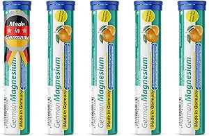 Deutsche Magnesiumoxid-Ergänzung | Effervescent Tabletten | Orange Flavor – 200 mg Magnesium pro Servieren | Sugar Free, Vegan – T&D Pharma – Made in Germany
