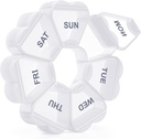 Große wöchentliche Pille Organizer, Pille Box 7 Tage, KAPENS Tägliche Vitamin-Fall große Kapazität Komponenten, Pillenbehälter für Fischöl Medizin Ergänzungen, Weiß