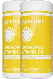 UpNourish 2 Pack - Liposomales Vitamin D 5000 IU 730 Softgel, Cholecalciferol Vitamin D3 mit natürlichem Kokosöl, VIT D3 Supplement