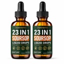 2 Pack Soursop Bitters Liquid Drops - Digestive Health, Immune & Natural Energy - Formula with Graviola, Black Seed, Sea Moss, Moringa, Turmeric, Ashwagandha - Vegan, Non-GMO – Orange Flavor, 2 fl oz