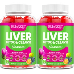 2 Packs Liver Detox Cleanse & Repair, Liver Support Supplement with Glutathione, Dandelion Root, Turmeric & Artichoke, 23-in-1Herbal for Liver & Gut Health, Vegan